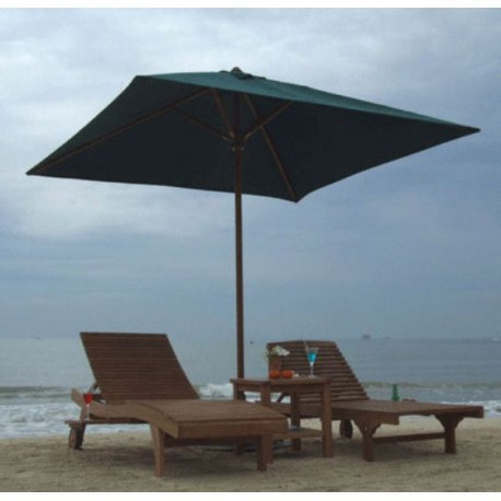 Twin Lounger With Parasol Set