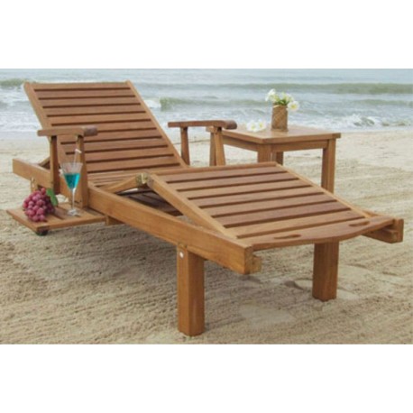 Sun Lounger 3 Step With Arm Set