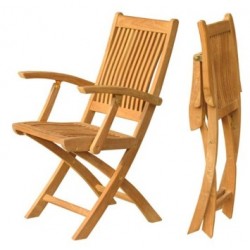 Teak folding chairs Victoria folding armchair