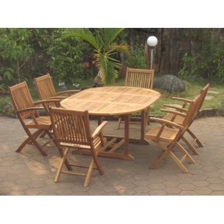 Teak set edwardian ext. table set