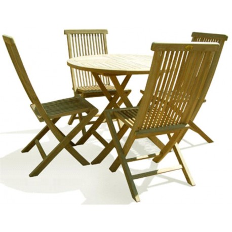 Round Folding Table Set 80 Cm